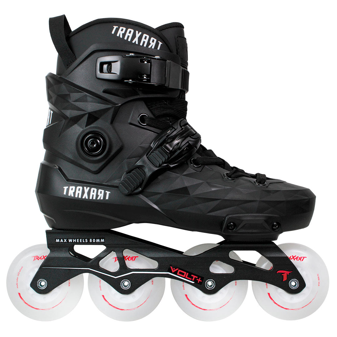 Patins Custom Preto + Base Volt + Rodas Multicolor 76mm