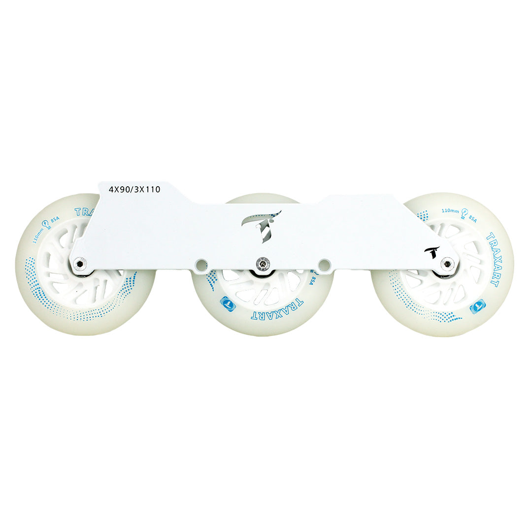 Base Solid Híbrida Branca + 2 jogos de Rodas LED 110mm - Branca
