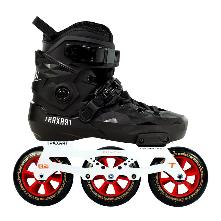 Patins Custom + Base Híbrida Branca + Rodas High Performance 110mm/85A