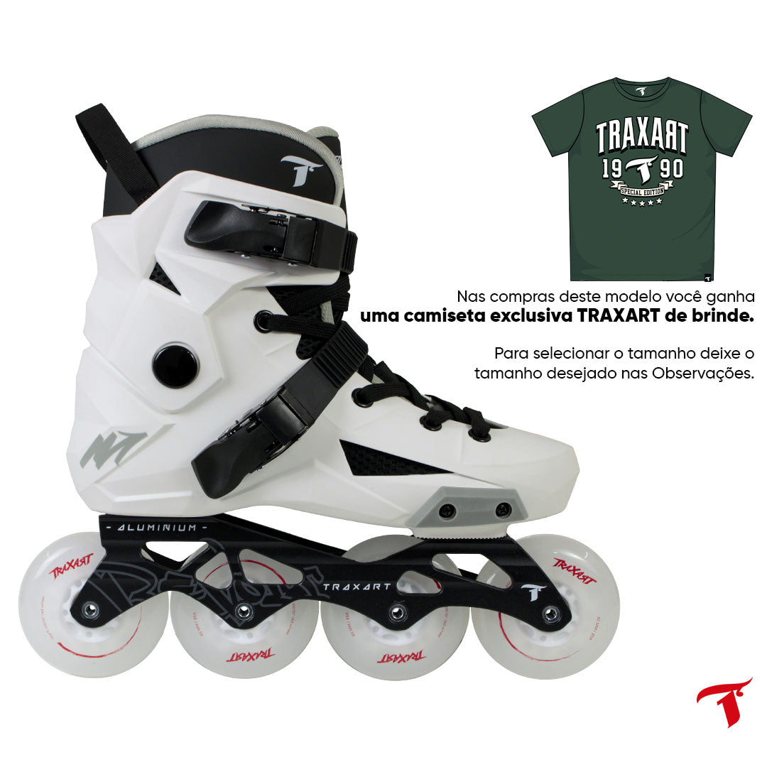 Patins Revolt Branco com Rodas LED Multicolor 80mm/85A