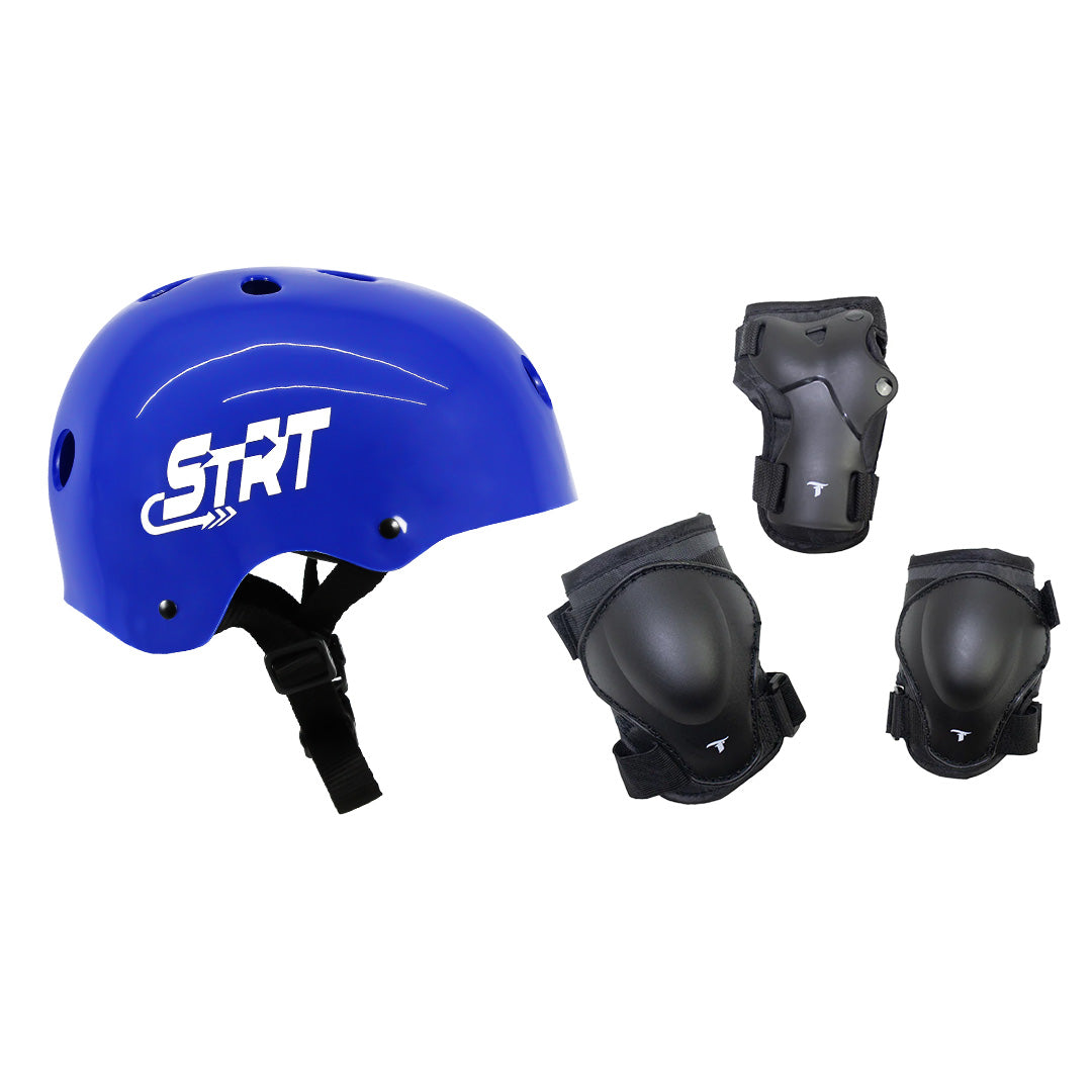 Kit Capacete STRT Azul + Proteção Infantil DY-144