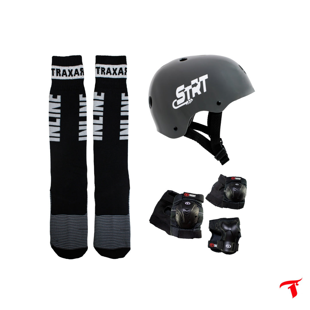 Kit Protetor + Meia Inline com Listras