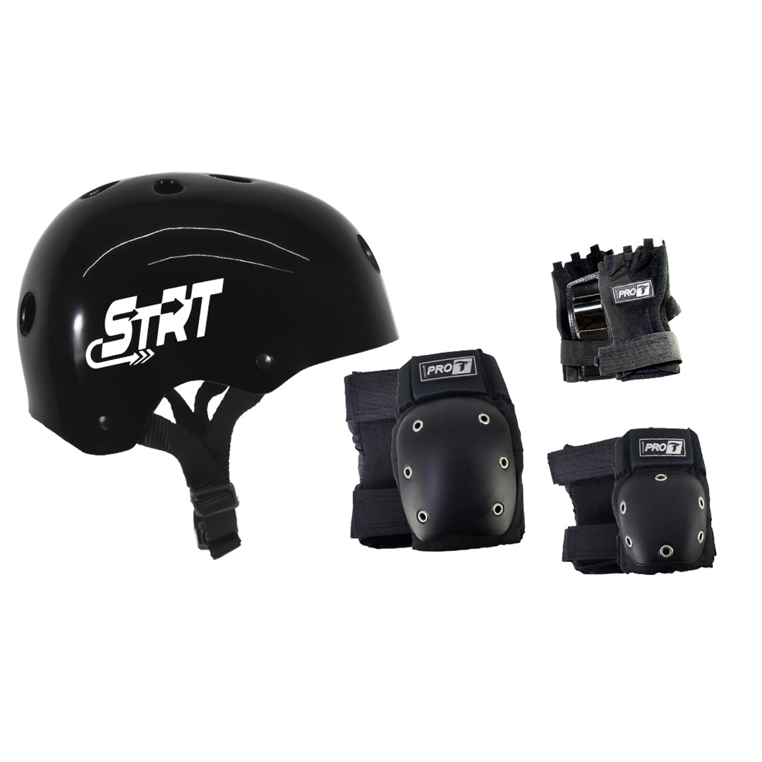 Kit Capacete STRT Preto + Proteção DG-300