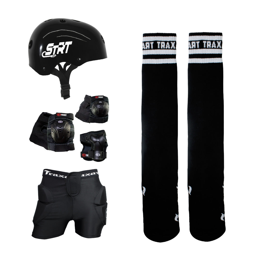 Kit Protetores + Meia inline Preta