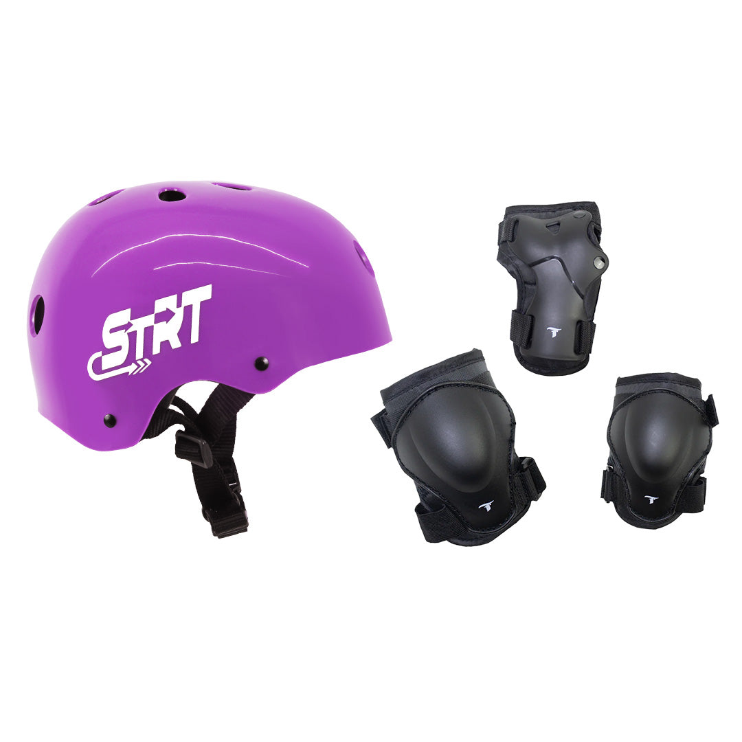 Kit Capacete STRT Roxo + Proteção Infantil DY-144