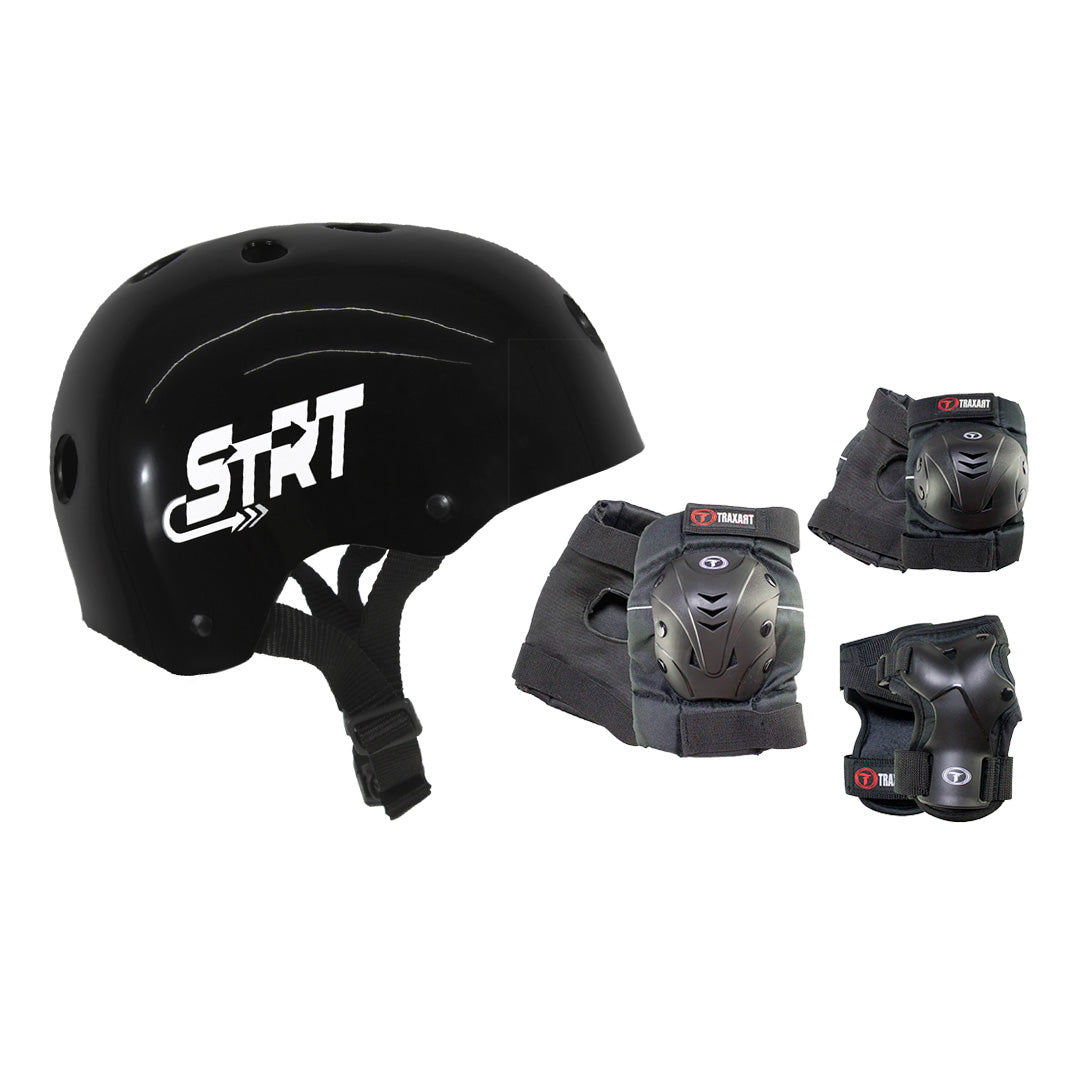 Kit Capacete STRT Preto + Proteção DR-029