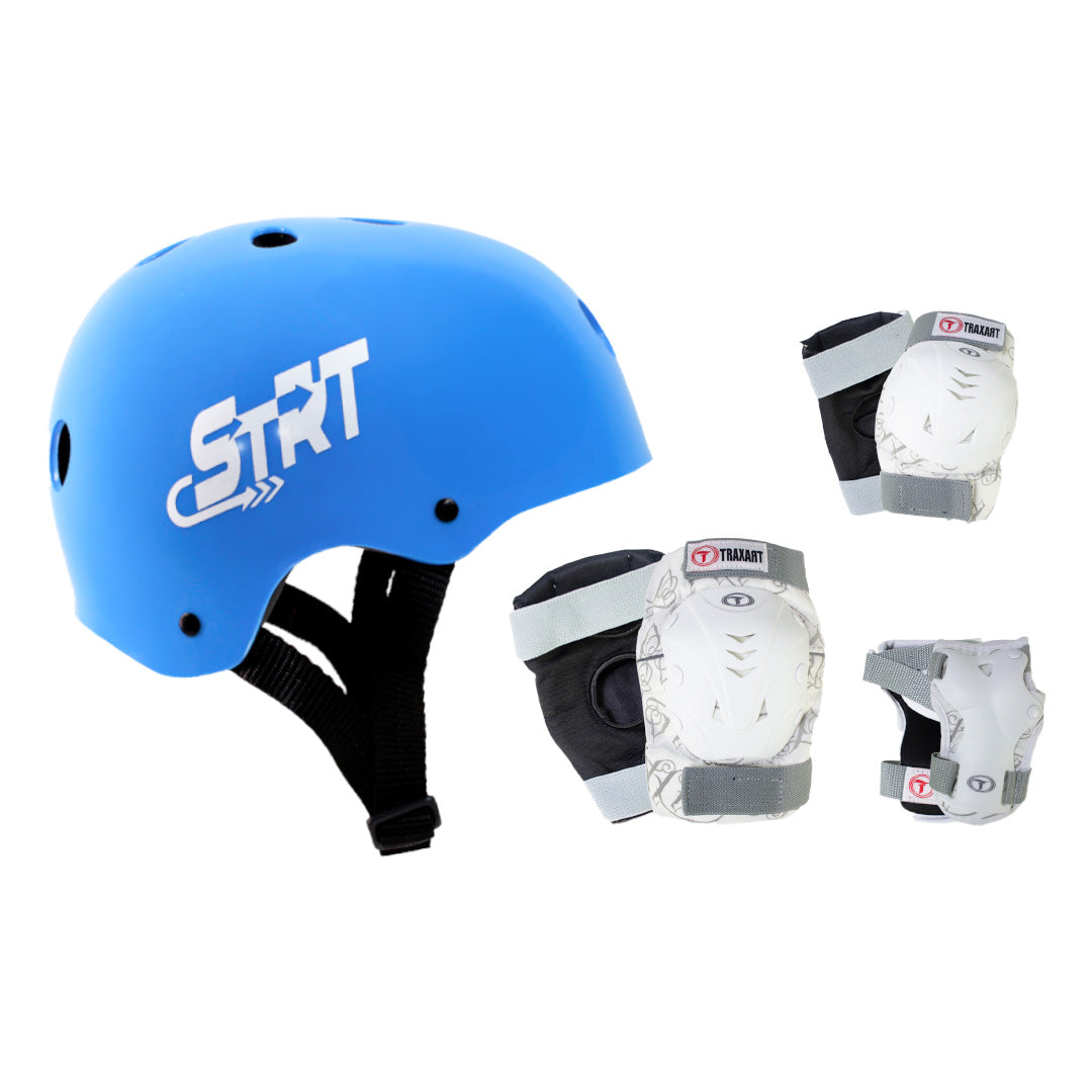 Kit Capacete STRT Azul Claro + Proteção DK-619