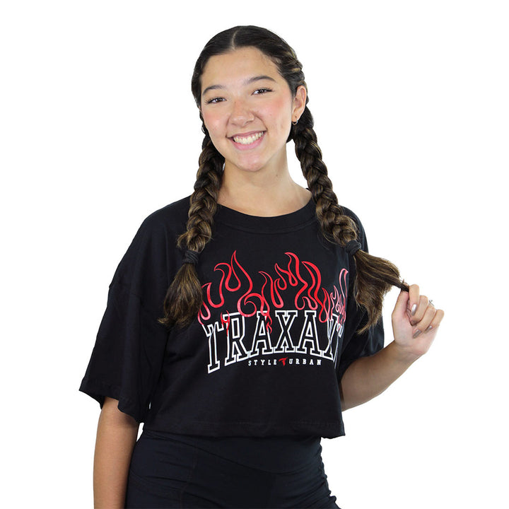 Blusinha Cropped Feminina Fire - Preta