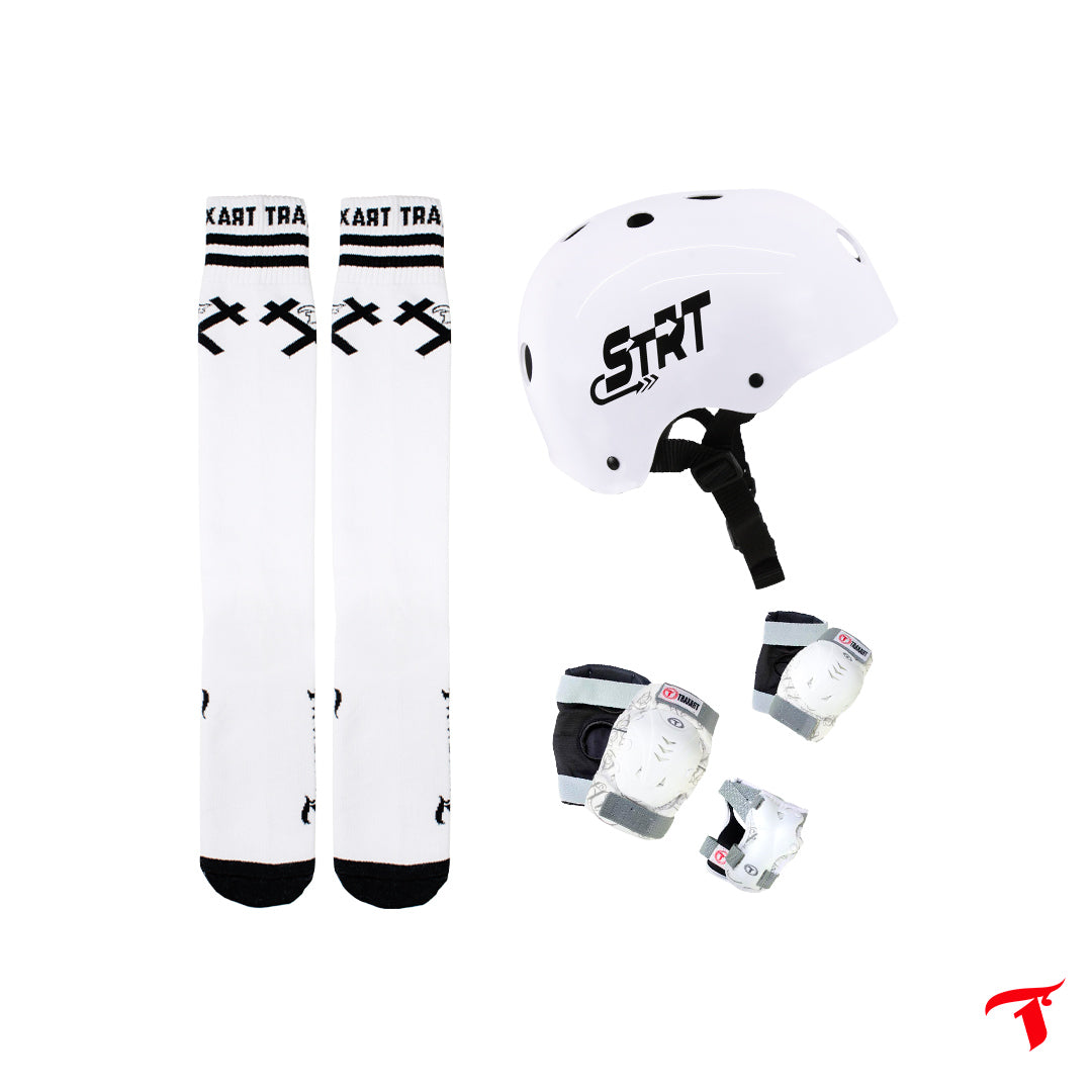 Kit Protetor + Meia Inline Branca