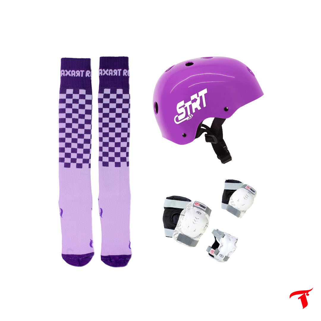 Kit Protetor + Meia Inline Lilás