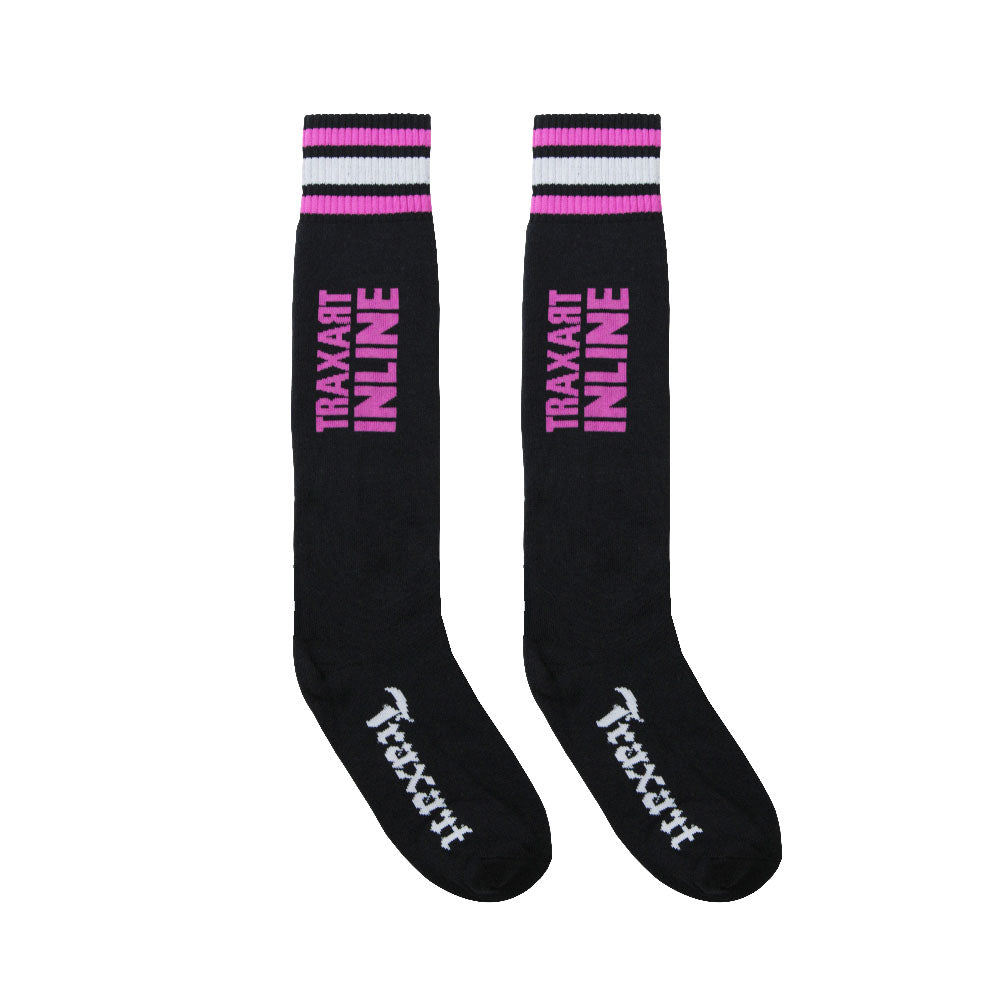 Meia Inline Traxart Listra Cinza e Rosa DY-044