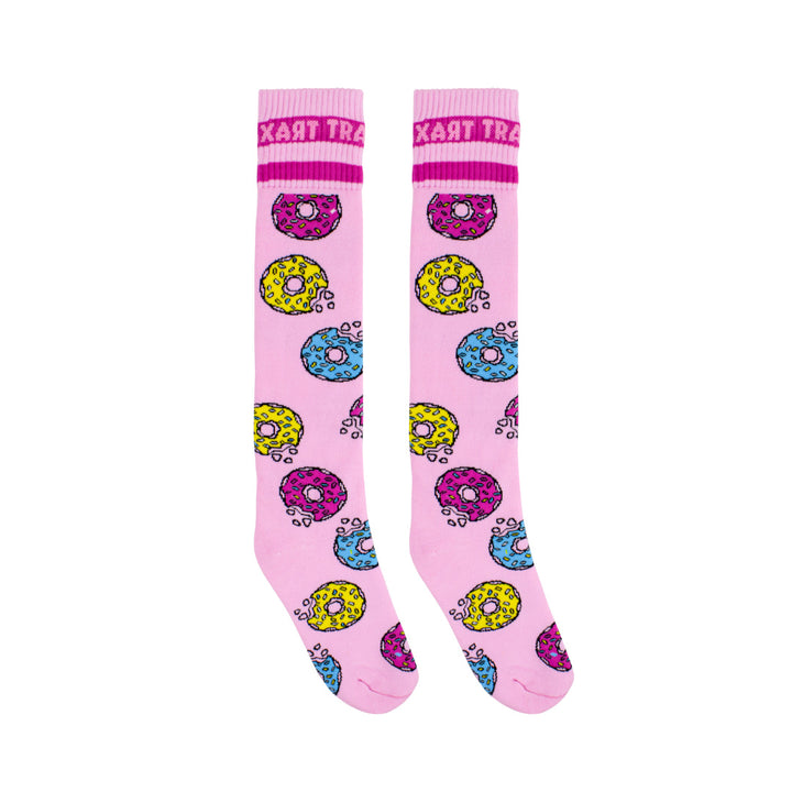 Meia Inline Desenhada Donuts Rosa GC-123