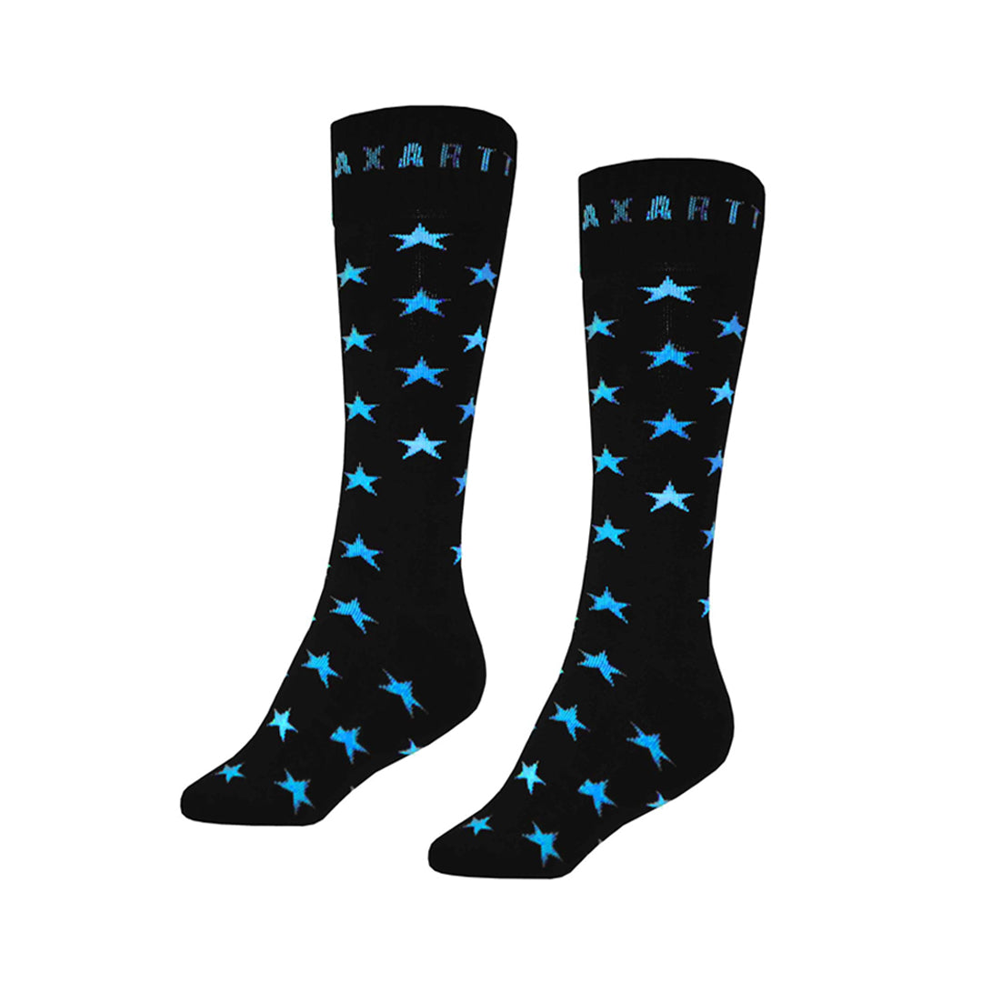 Meia inline Traxart Estrelinhas Preto e Azul DY-043