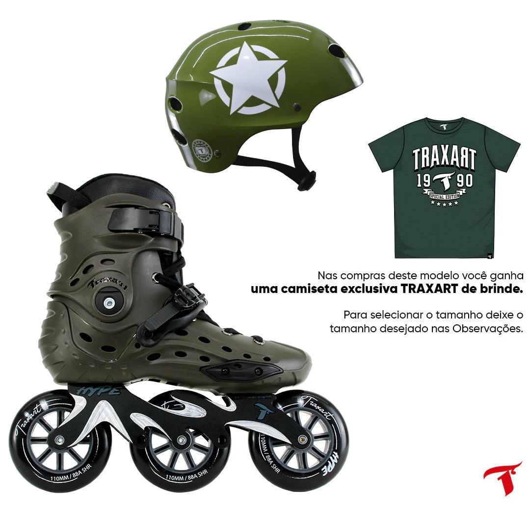 Patins Hype Verde + Capacete Soldier Green