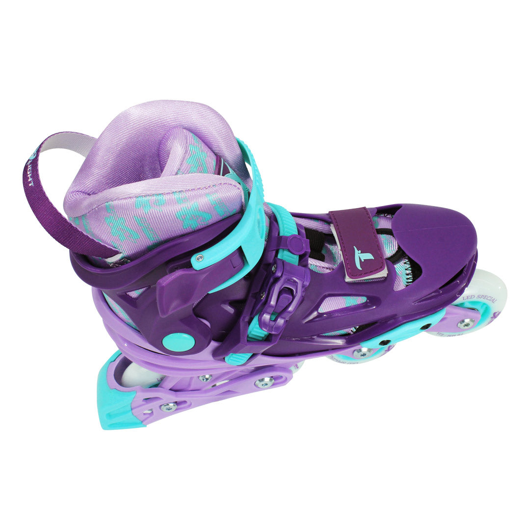 Patins Infantil X-light Roxo com Rodas de LED - 68/70mm ou 70/72mm ABEC-9