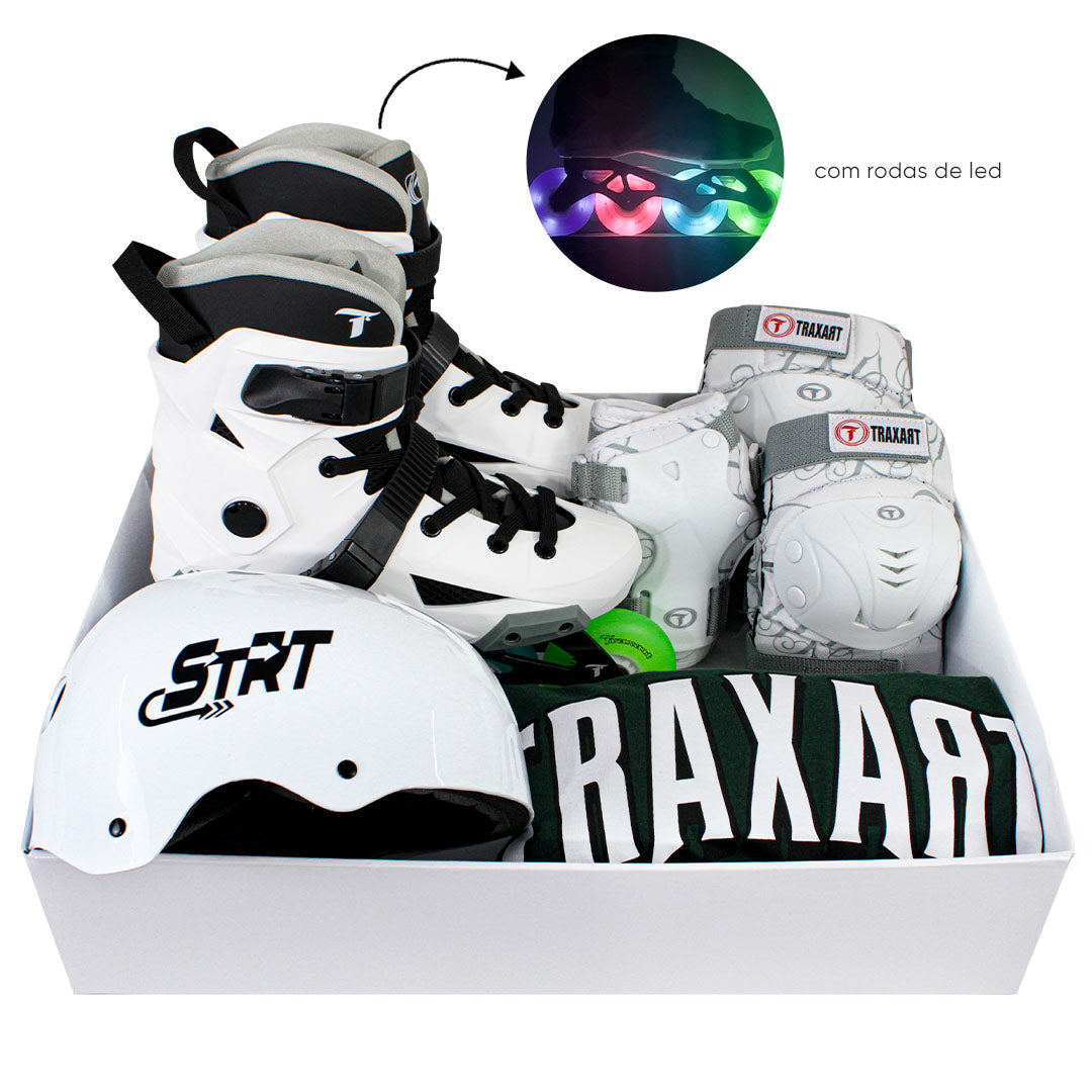Kit Intermediário Revolt Branco com Rodas LED + (Brinde)