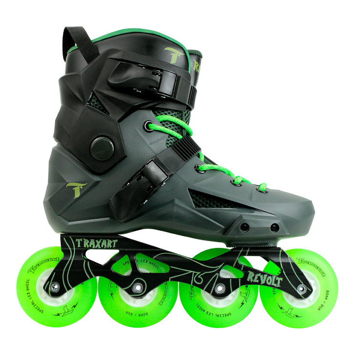 Patins Revolt Verde com Rodas de LED Verde 80mm/85A