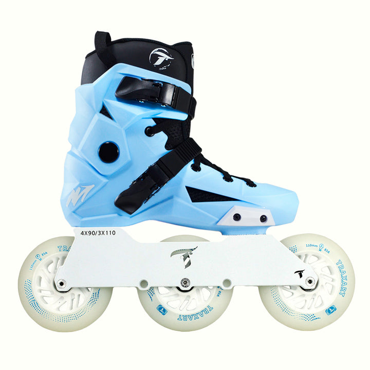 Patins Revolt Azul Claro + Base Solid + Rodas LED 110mm