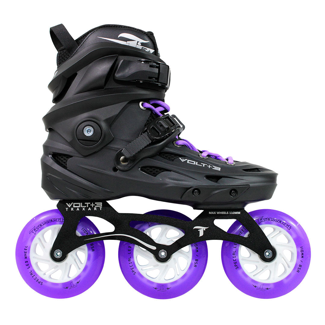 Patins Volt+3 com Rodas de LED Roxa 110mm/85A
