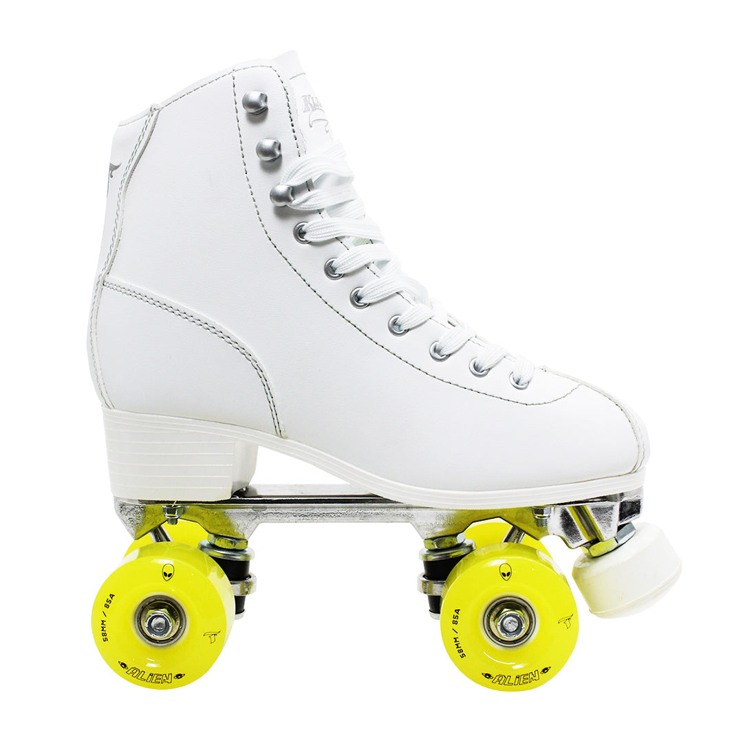 Patins Klassic Branco + Rodas LED Amarelo