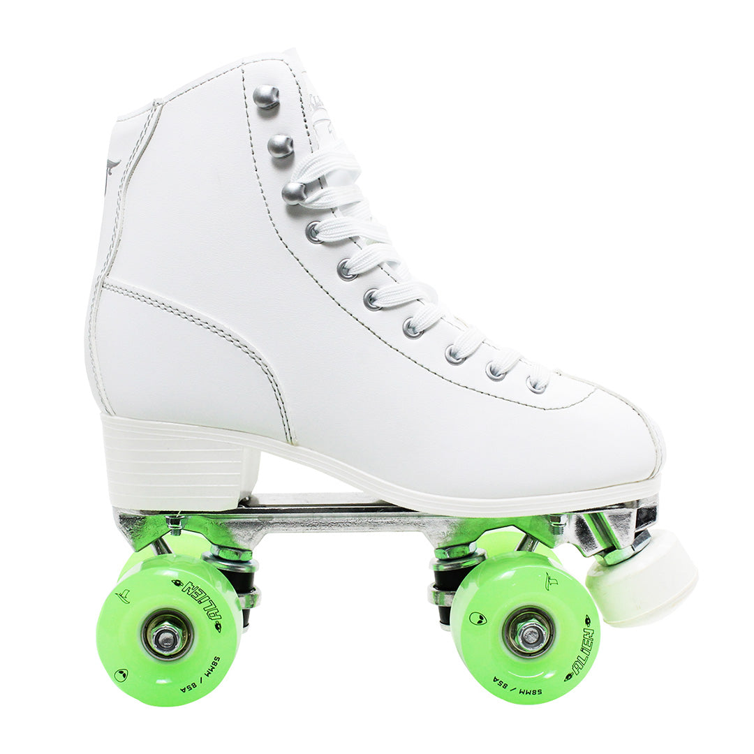 Patins Klassic Branco + Rodas LED Verde