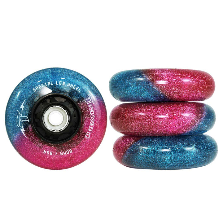 Jogo de Rodas Glitter LED Special Pink e Azul 80mm/85A