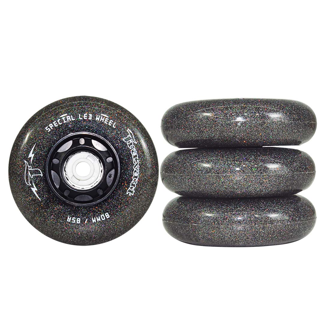 Jogo de Rodas Glitter LED Special Preta 80mm/85A