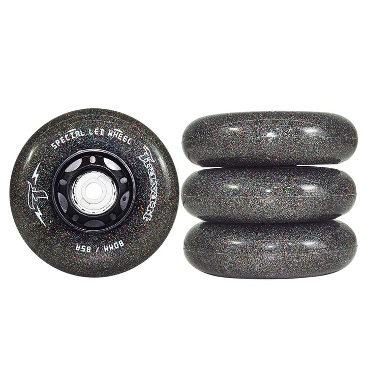 Jogo de Rodas Glitter LED Special Preta 80mm/85A