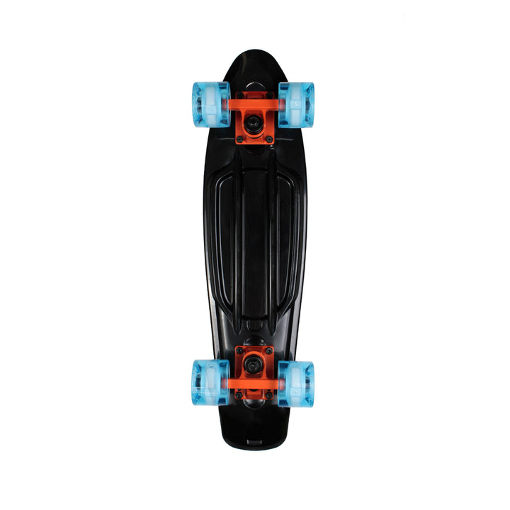 Skate Mini Cruiser Plástico Preto Com Rodas de Led
