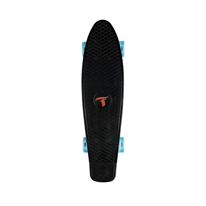 Skate Mini Cruiser Plástico Preto Com Rodas de Led