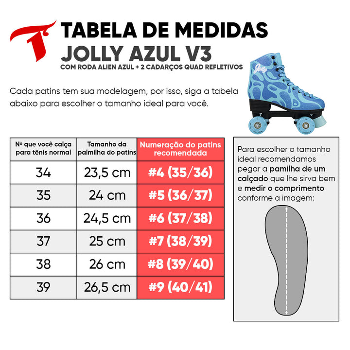 Patins Jolly Azul V3 Personalizado
