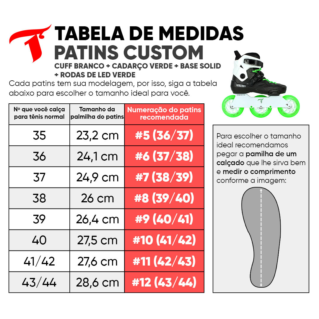Patins Custom Personalizado Verde e Branco