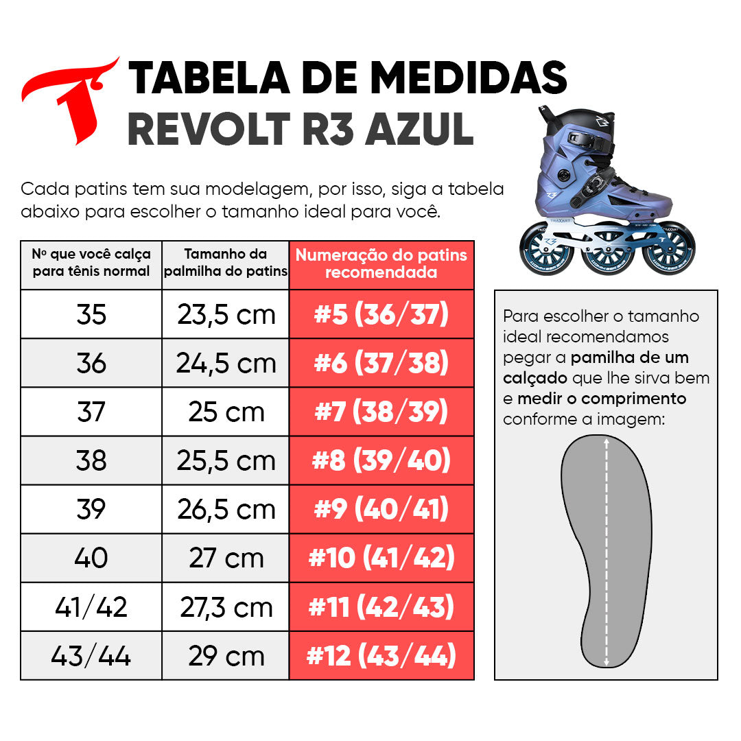Patins New Revolt R3 Azul Holográfico - 110mm ABEC-9 Cromo