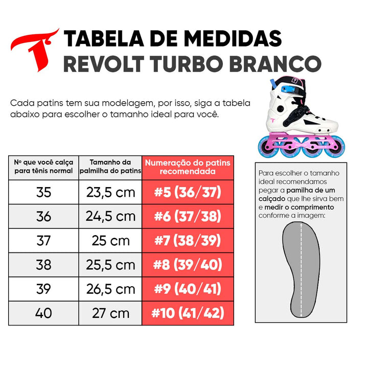 Patins Revolt Turbo Branco + Protetor DK-619