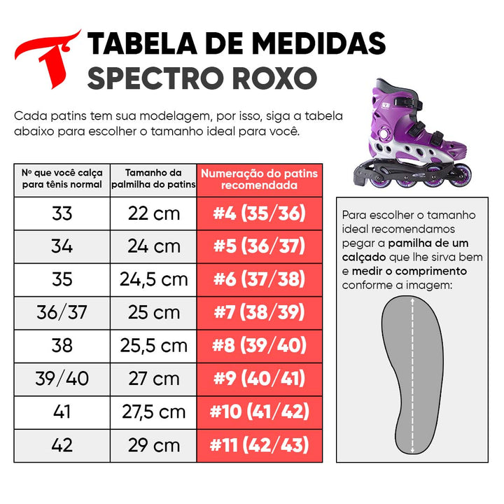 Patins Spectro Roxo - 72mm ABEC-5
