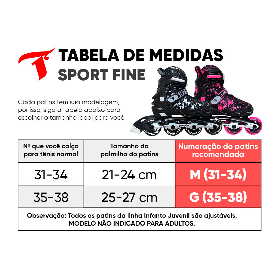 Patins Infantil SportFine Cinza - 70mm ou 72mm Com KIT De Proteção DY-144 Preto