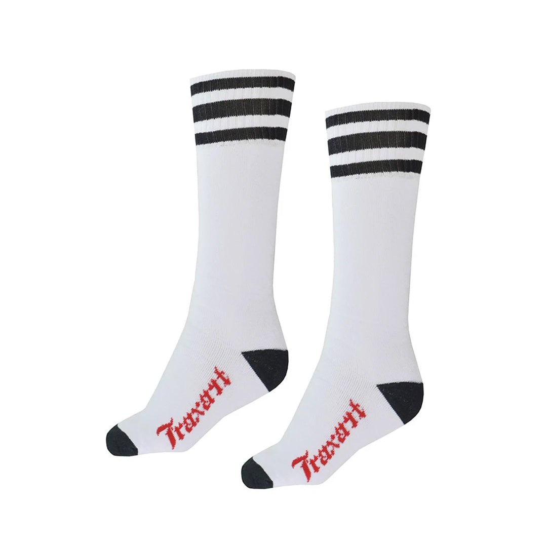 Meia Inline Traxart Branca com Listras Pretas DY-054