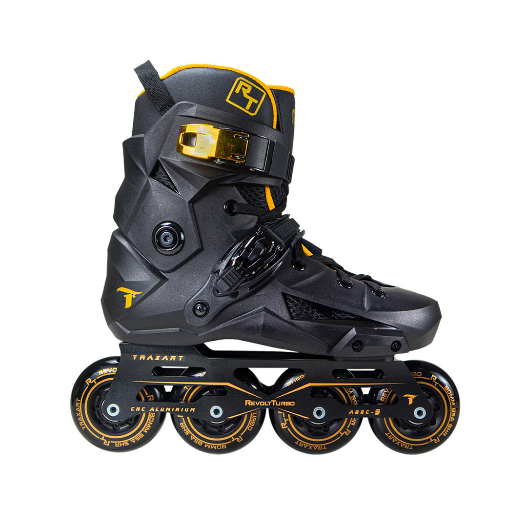 Patins Revolt Turbo Black Gold - 80mm ABEC-9 Cromo