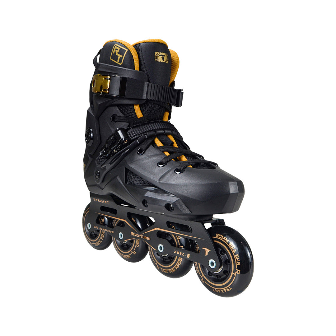 Patins Revolt Turbo Black Gold - 80mm ABEC-9 Cromo