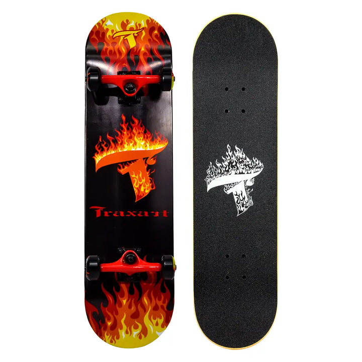 Skate Profissional Fire Preto e Vermelho DZ-277