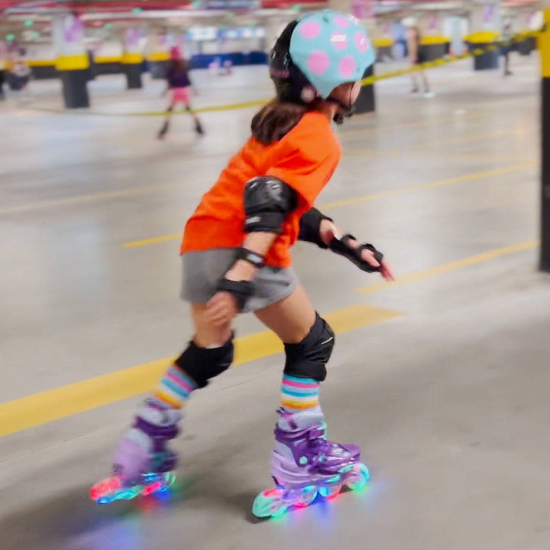 Patins Infantil X-light Roxo com Rodas de LED - 68/70mm ou 70/72mm ABEC-9