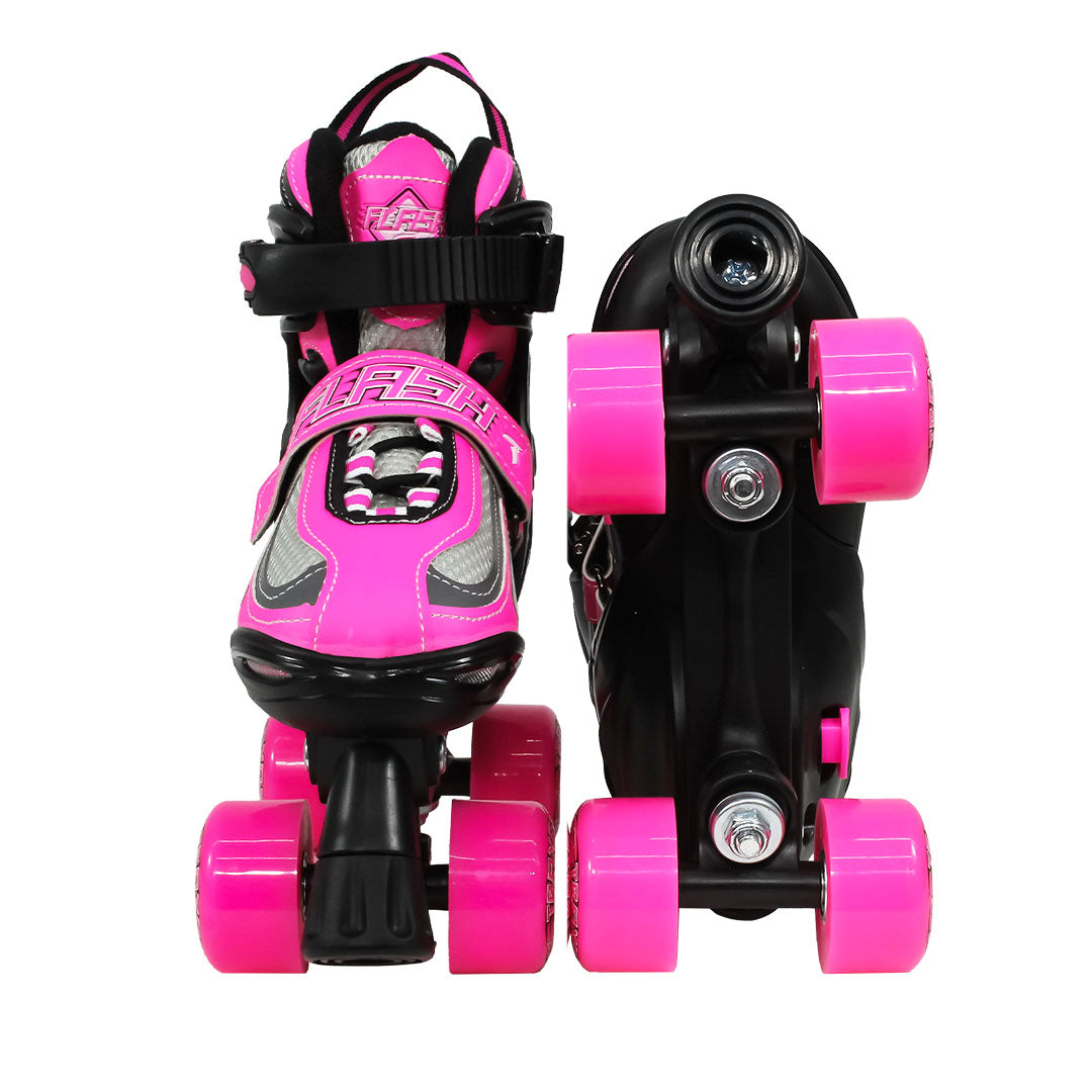 Patins Infantil Flash Rosa com Rodas de LED - 54mm ABEC-7