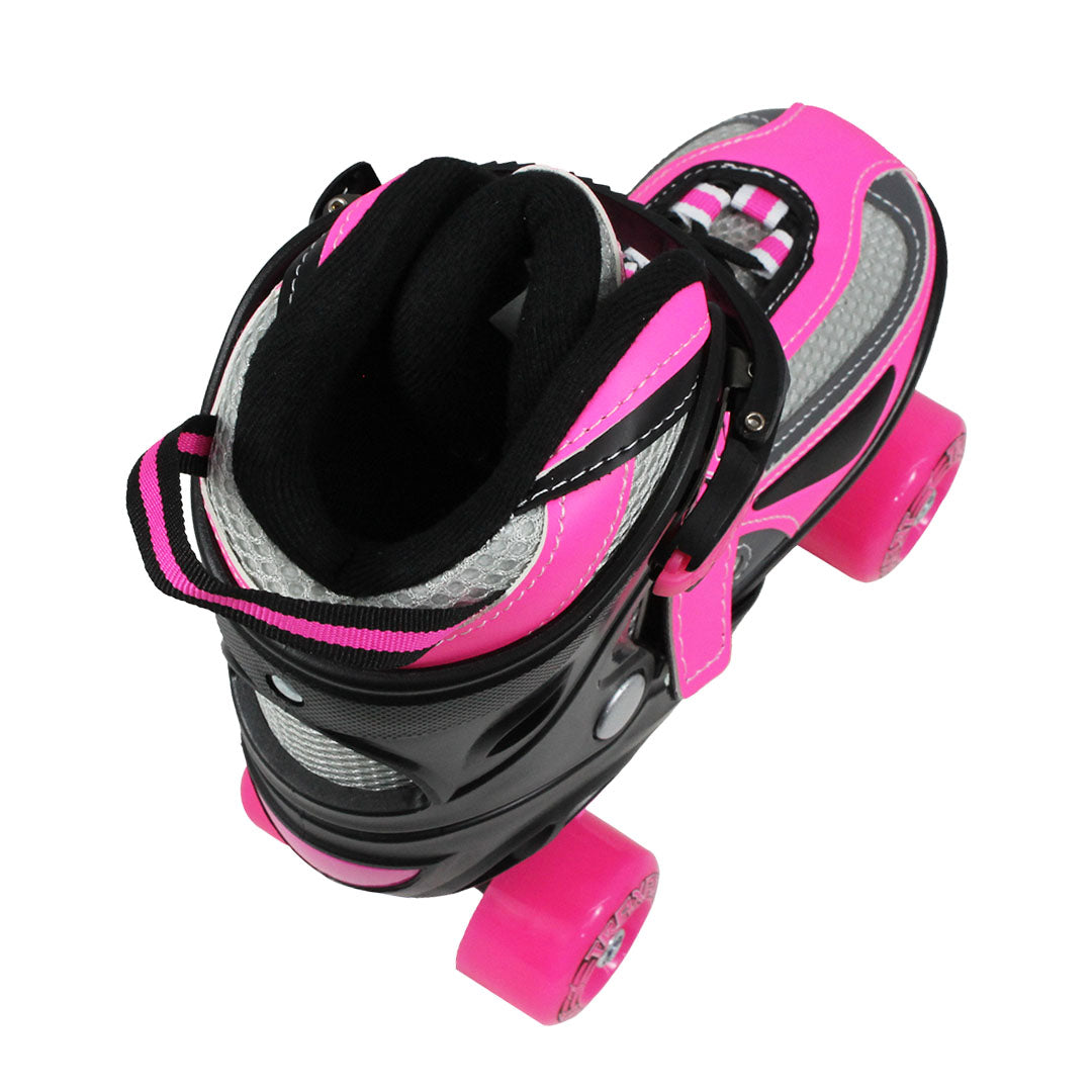 Patins Infantil Flash Rosa com Rodas de LED - 54mm ABEC-7