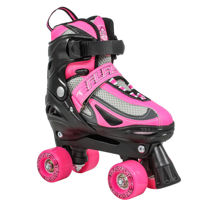 Patins Infantil Flash Rosa com Rodas de LED - 54mm ABEC-7