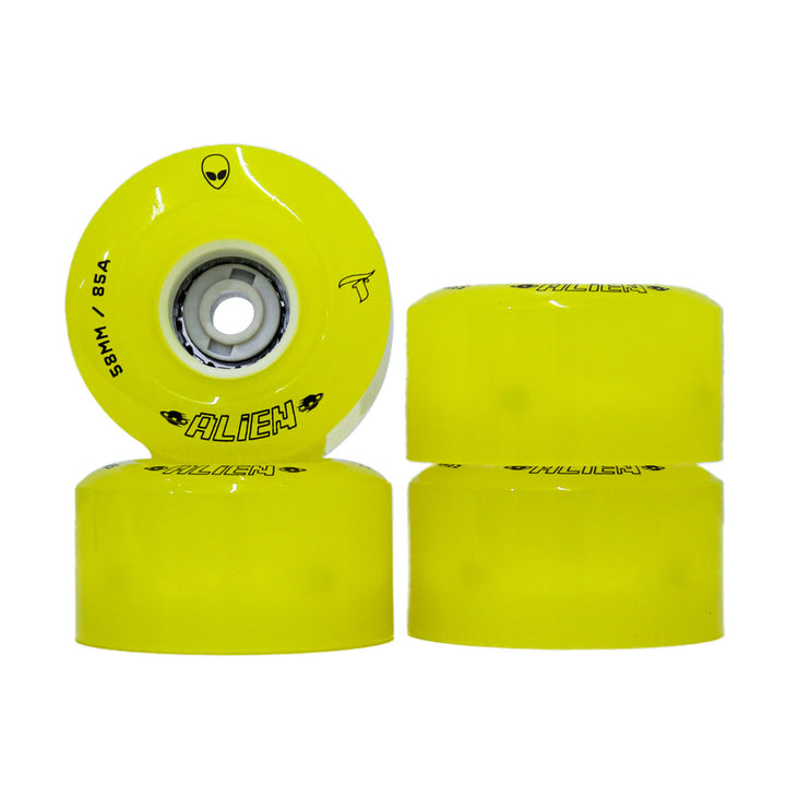 Jogo de Rodas LED Alien Amarelo 58mm x 32mm/85A