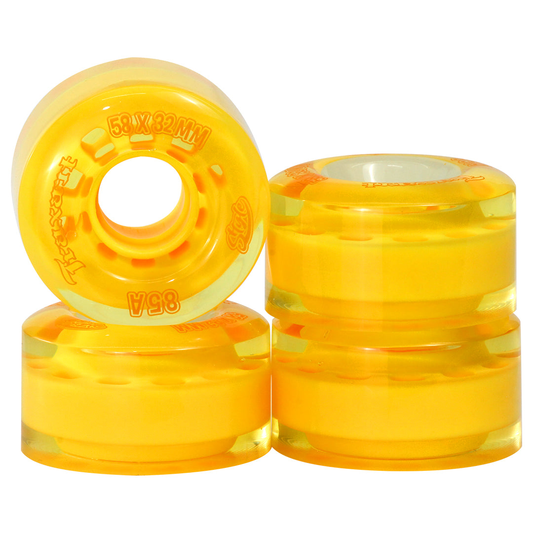 Jogo de Rodas Style Amarelo 58mm x 32mm/85A