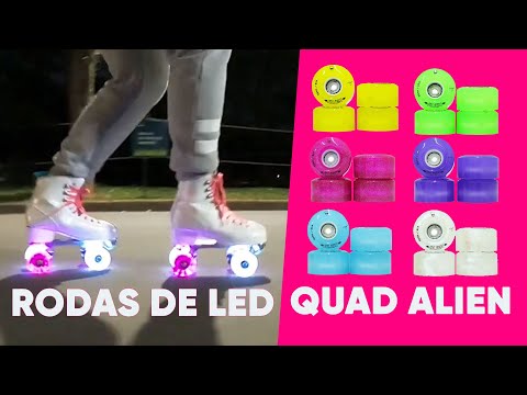Jogo de Rodas LED Alien Roxa 58mm x 32mm/85A