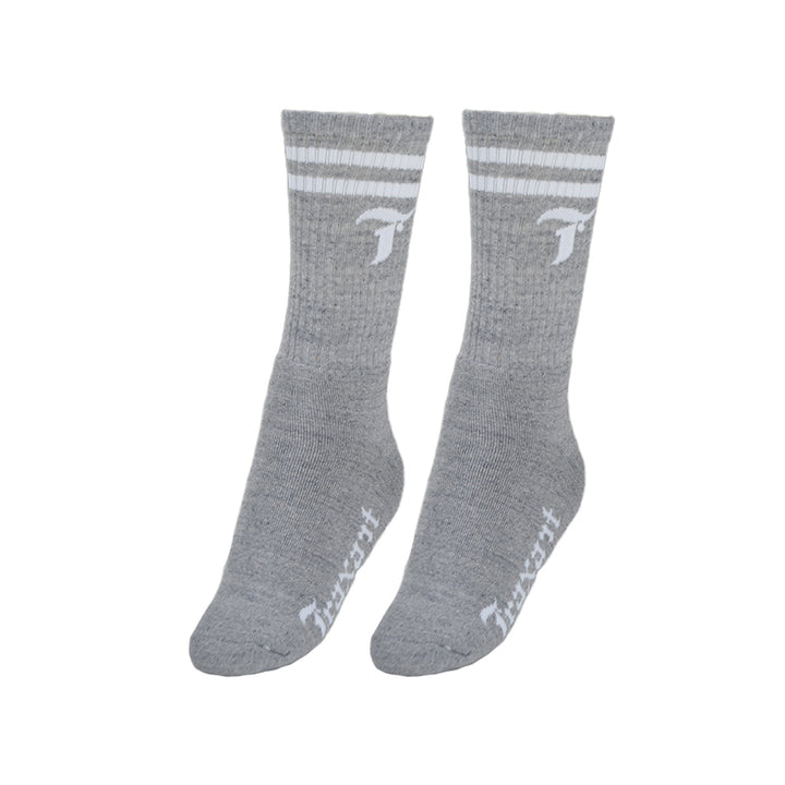 Meia Cano Alto Cinza com Branco DY-117