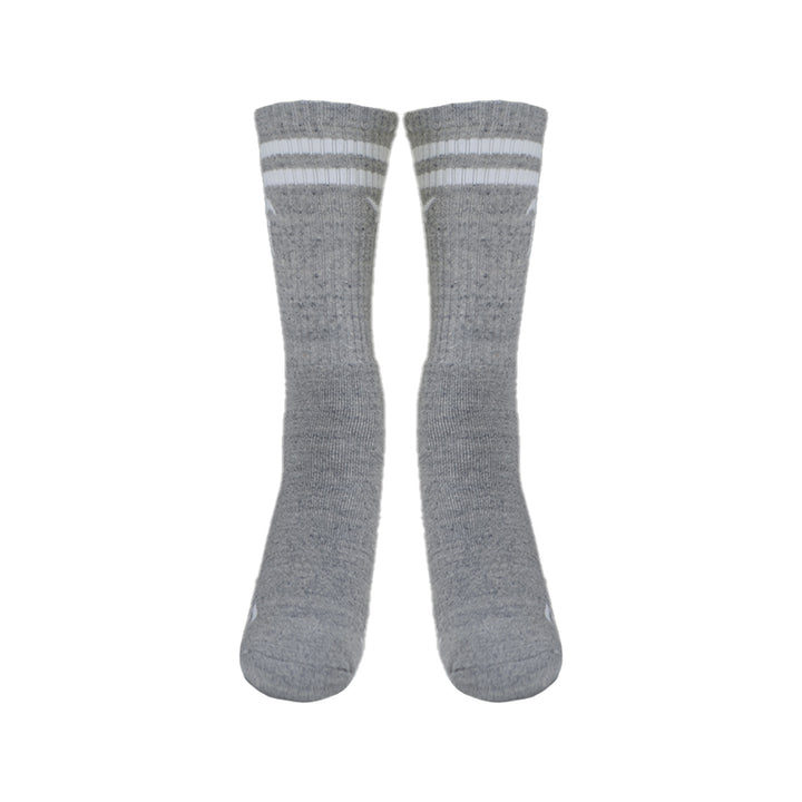 Meia Cano Alto Cinza com Branco DY-117