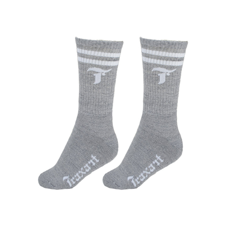 Meia Cano Alto Cinza com Branco DY-117